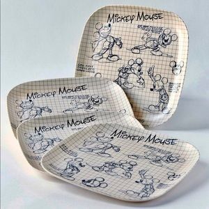 Mickey Mouse Sketchbook Bamboo Dinner Plates